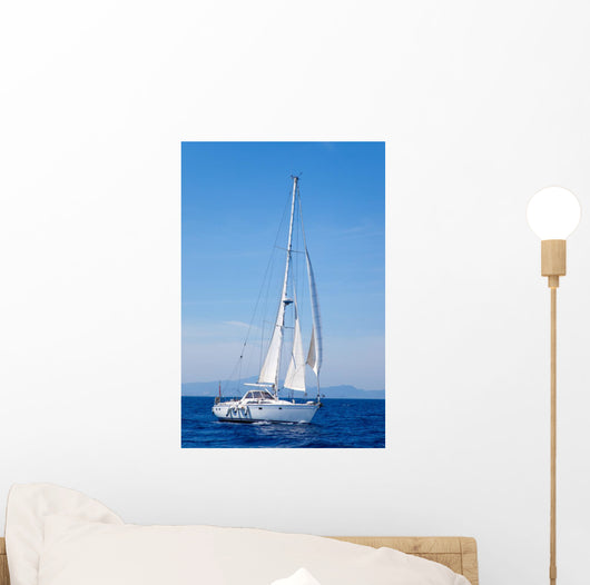 Blue Mediterranean Sailboat Sailing
