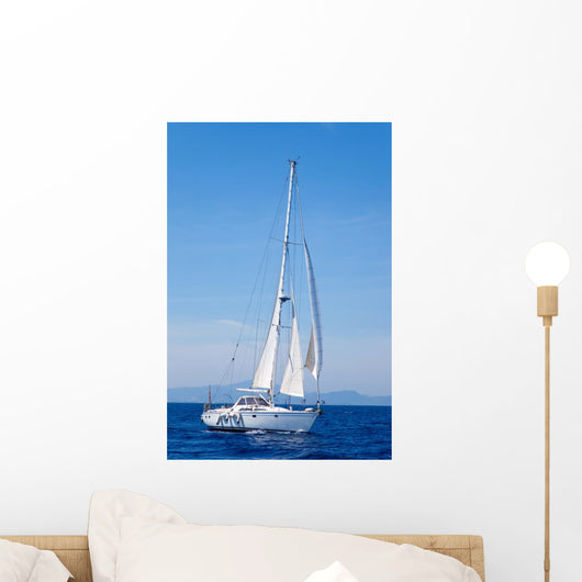 Blue Mediterranean Sailboat Sailing