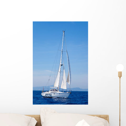 Blue Mediterranean Sailboat Sailing