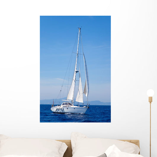Blue Mediterranean Sailboat Sailing