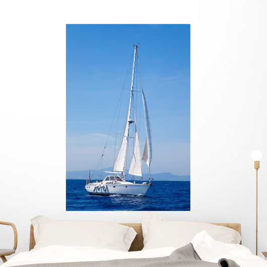 Blue Mediterranean Sailboat Sailing