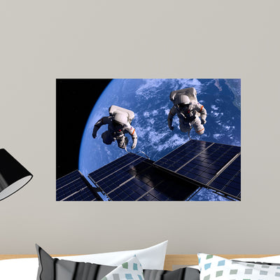 Astronaut shown on a wall