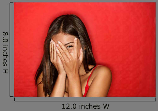 Playful Shy Woman Hiding