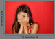 Playful Shy Woman Hiding