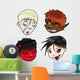 Monster Faces Halloween Wall Decal Sticker Set