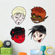 Monster Faces Halloween Wall Decal Sticker Set
