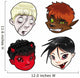 Monster Faces Halloween Wall Decal Sticker Set