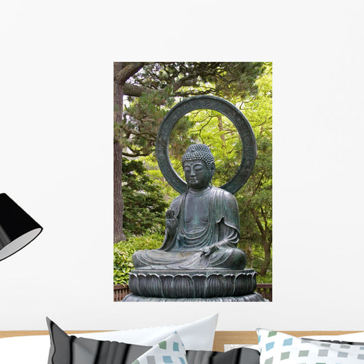 A Japanese statue of the Seated Buddha. Wall Mural