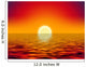 yellow sun over the ocean and red sky Wall Mural