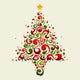 Plant ornamental christmas tree Wall Decal