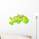 Cute green dragon flying Wall Decal
