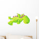 Cute green dragon flying Wall Decal