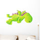 Cute green dragon flying Wall Decal