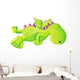 Cute green dragon flying Wall Decal