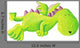 Cute green dragon flying Wall Decal