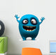 Happy blue monster Wall Decal