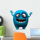 Happy blue monster Wall Decal