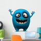 Happy blue monster Wall Decal
