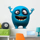 Happy blue monster Wall Decal