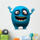 Happy blue monster Wall Decal