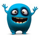 Happy blue monster Wall Decal