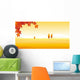 Autumn Leaves and Landscape Wall Mural