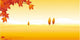 Autumn Leaves and Landscape Wall Mural