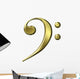 Golden Bass Clef Wall Decal