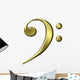 Golden Bass Clef Wall Decal