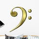 Golden Bass Clef Wall Decal