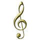 3D Golden Treble Clef Wall Decal