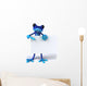 Blue CG Frog Holding Sign Wall Decal