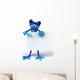 Blue CG Frog Holding Sign Wall Decal