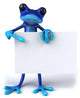Blue CG Frog Holding Sign Wall Decal