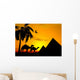 Illustration Camels Walking Desert Wall Decal