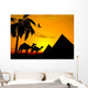 Illustration Camels Walking Desert Wall Decal
