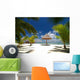 Tropical Beach Resort with Wall Decal