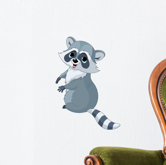 Cute Cartoon Raccoon Wall Decal