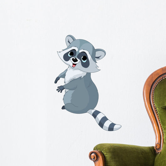 Cute Cartoon Raccoon Wall Decal