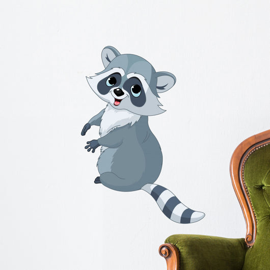 Cute Cartoon Raccoon Wall Decal