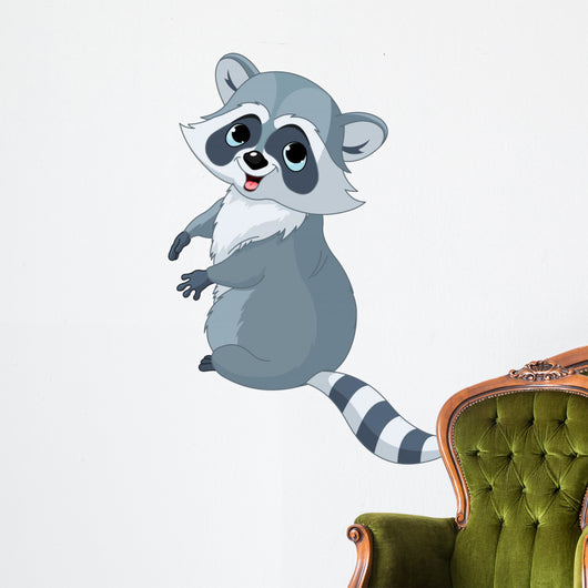 Cute Cartoon Raccoon Wall Decal