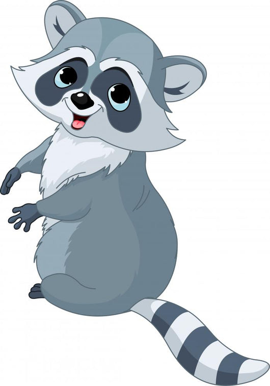 Cute Cartoon Raccoon Wall Decal