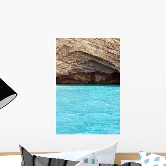Turquoise Sea and Rocks Wall Decal