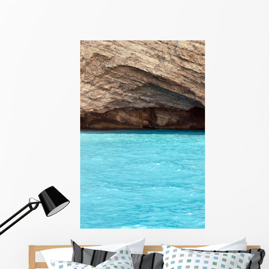 Turquoise Sea and Rocks Wall Decal