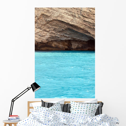 Turquoise Sea and Rocks Wall Decal