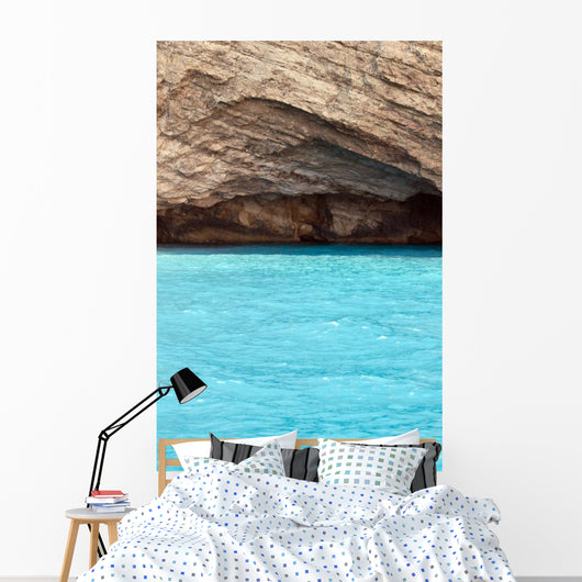 Turquoise Sea and Rocks Wall Decal