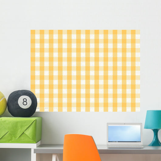 Checkered Yellow Seamless Wall Decal