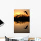 Golden Sunset and Silhouette Wall Decal