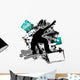 Snowboarding Grunge Template Vector Wall Decal