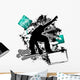 Snowboarding Grunge Template Vector Wall Decal